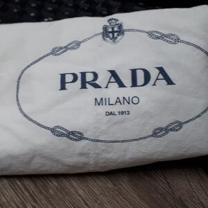 Prada White Cotton Drawstring Dust Bag